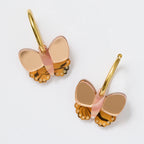 MARTHA JEAN - GOLD BUTTERFLY EARRINGS - BROWN / PEACH