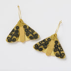 MARTHA JEAN - MOTH WATTLE EARRINGS - GOLD / BLACK