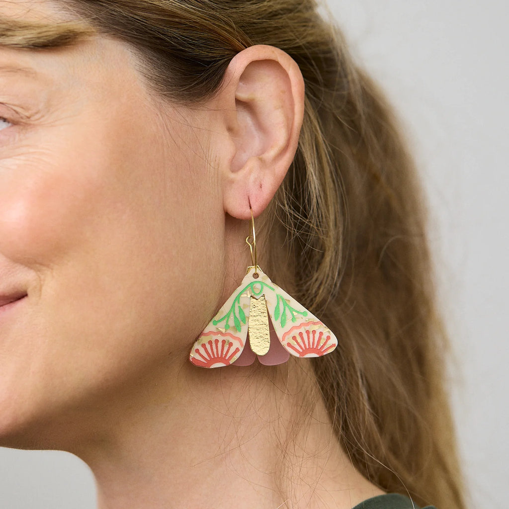 MARTHA JEAN - MOTH WATTLE EARRINGS - CHAMPAGNE / GOLD