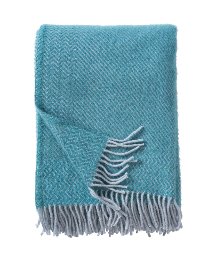 KLIPPAN - BAZAAR ECO WOOL BLANKET - BLUE