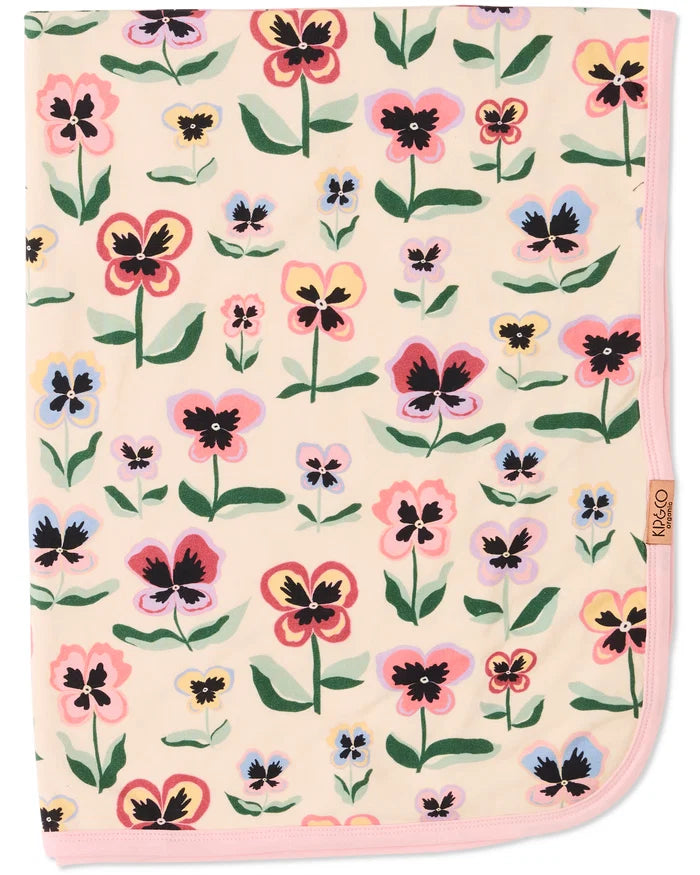 KIP & CO - ORGANIC COTTON SNUGGLE BLANKET - PRETTY PANSY