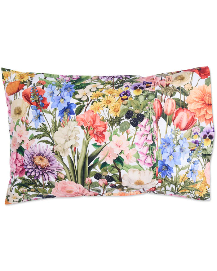 KIP & CO - ORGANIC COTTON STD PILLOWCASE SET- COTTAGE GARDEN