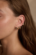 TONIMAY - TEXTURED GOLD HUGGIES - LONDON BLUE TOPAZ