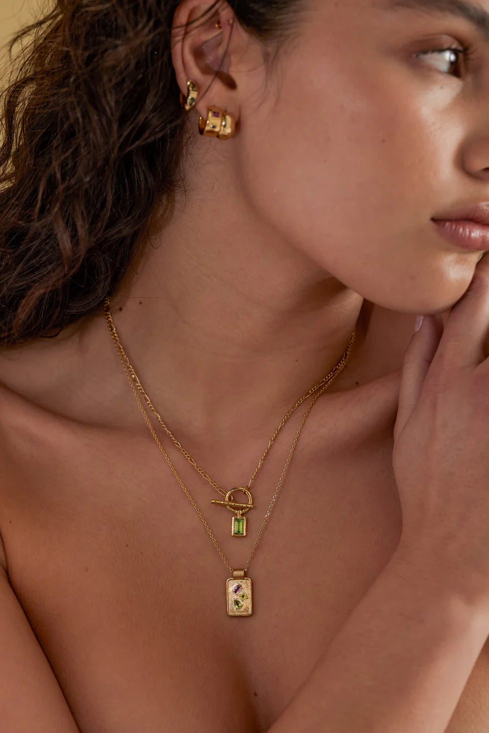 TONIMAY - APATITE GOLD TOGGLE NECKLACE