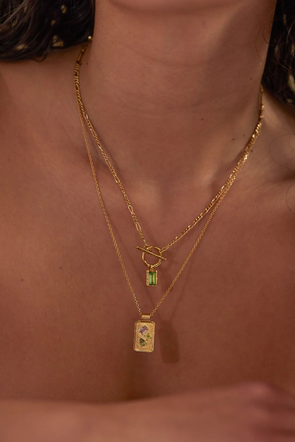 TONIMAY - APATITE GOLD TOGGLE NECKLACE