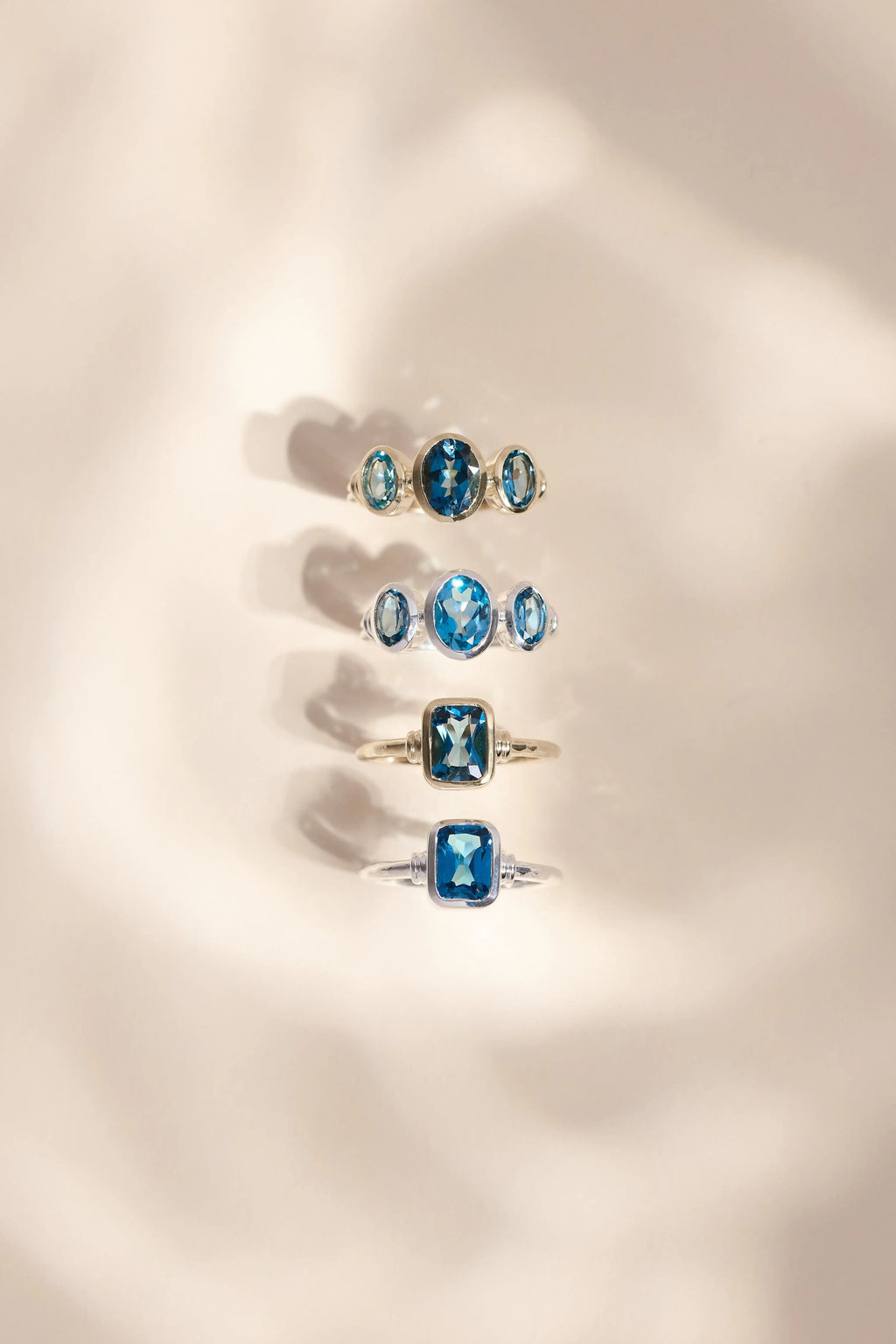 TONIMAY - TRINITY BLUE TOPAZ GOLD RING - SIZE 8 LARGE