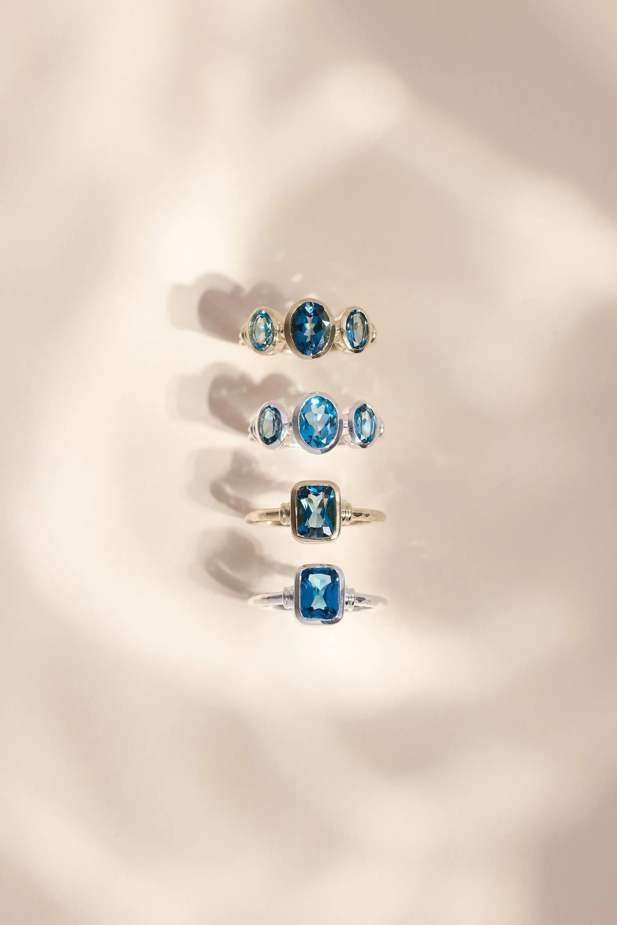 TONIMAY - TRINITY BLUE TOPAZ GOLD RING - SIZE 8 LARGE