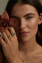 TONIMAY - TRINITY BLUE TOPAZ GOLD RING - SIZE 8 LARGE