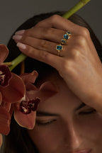 TONIMAY - TRINITY BLUE TOPAZ GOLD RING - SIZE 8 LARGE