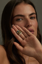 TONIMAY - TRINITY BLUE TOPAZ GOLD RING - SIZE 8 LARGE