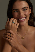 TONIMAY - TRINITY BLUE TOPAZ GOLD RING - SIZE 8 LARGE