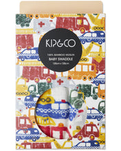 Load image into Gallery viewer, KIP &amp; CO - BAMBOO SWADDLE - BIG WHEELS
