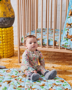 KIP & CO - ORGANIC COTTON QUILTED PLAY MAT - SQUIRREL SCURRY