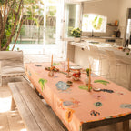 WANDERING FOLK - ANNIE EVERINGHAM TABLECLOTH - PASTEL SEA