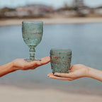 WANDERING FOLK - PEPPERMINT GOBLET GLASS (SET OF 2)