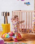 KIP & CO - ORGANIC LONG SLEEVE ZIP ROMPER - PANSY