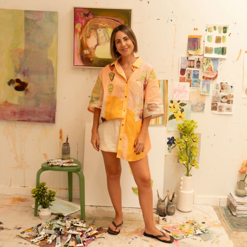 WANDERING FOLK - ANNIE EVERINGHAM OVER SWIM SHIRT - PASTEL SEA