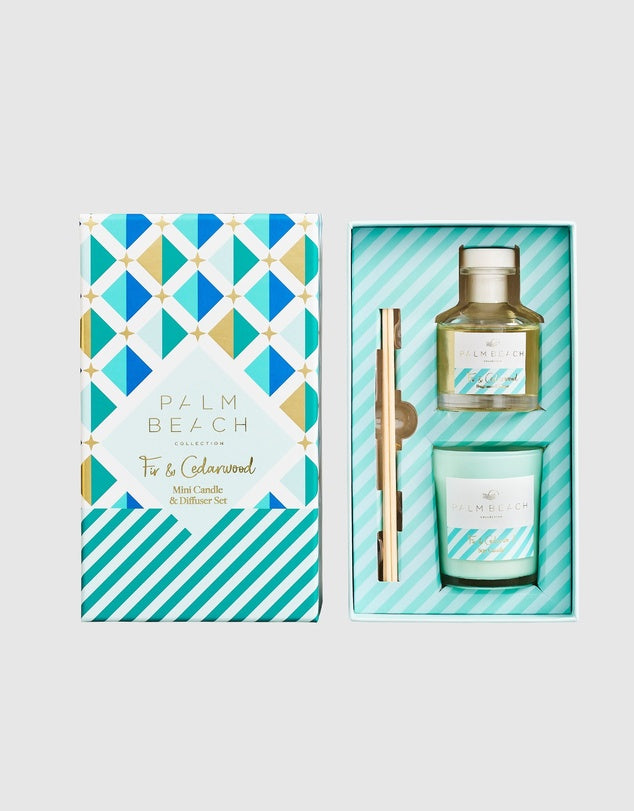 PALM BEACH COLLECTION - MINI CANDLE & DIFFUSER GIFT PACK - FIR & CEDARWOOD