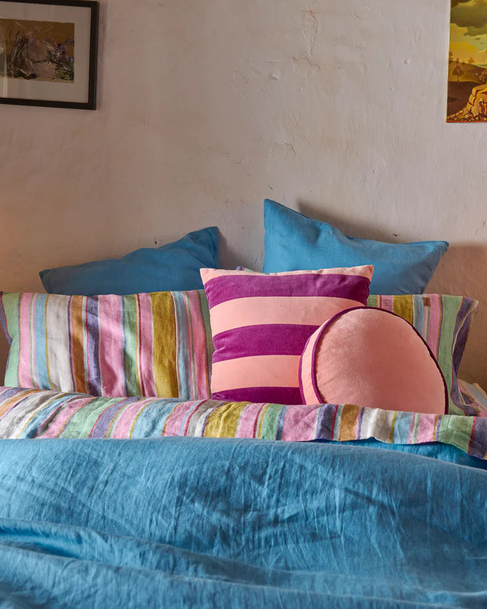 KIP & CO - VELVET PEA CUSHION - PLUM JAM