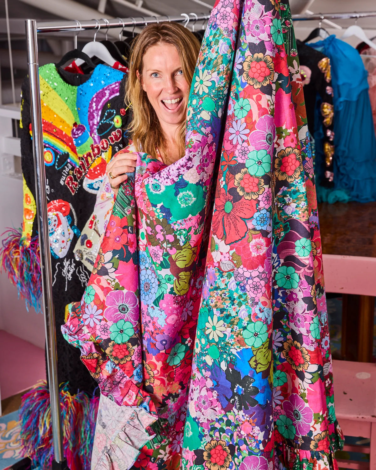 KIP & CO X ROMANCE WAS BORN - TABLECLOTH - FLOWER POWER PINK