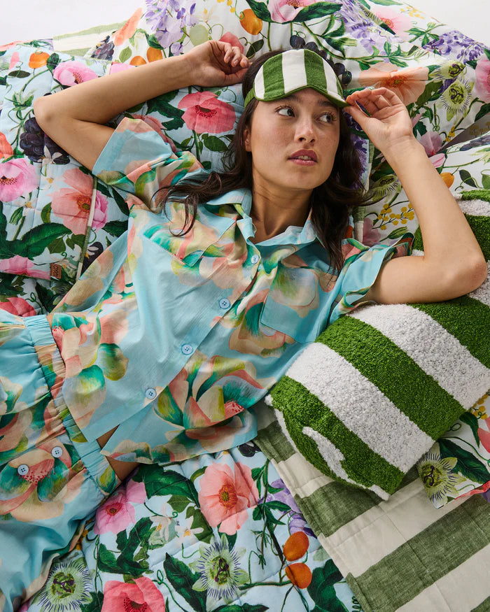 KIP & CO - MOSS STRIPE VELVET EYE MASK