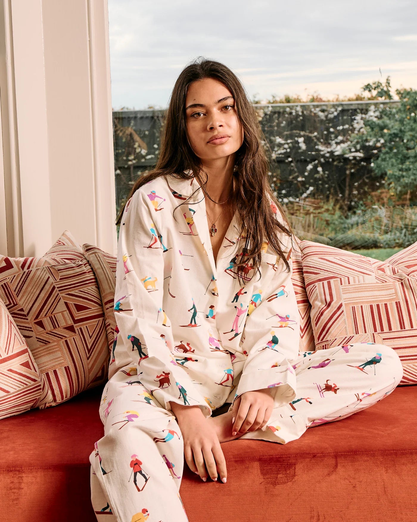 KIP & CO - SNOW BUNNIES FLANNELETTE ADULT LONG SLEEVE SHIRT & PANT PYJAMA SET