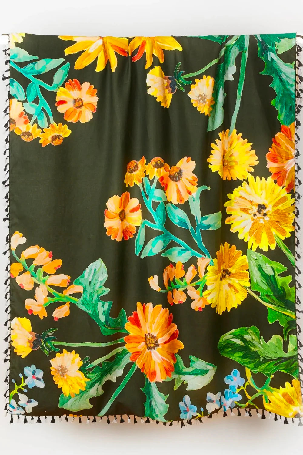 BONNIE & NEIL - SPRING PATCH THROW - DARK GREEN