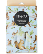 Load image into Gallery viewer, KIP &amp; CO - BAMBOO SWADDLE - SQUIRREL SCURRY
