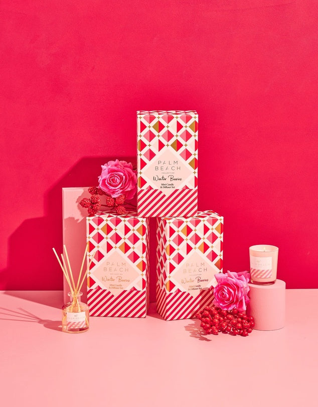 PALM BEACH COLLECTION - MINI CANDLE & DIFFUSER GIFT PACK - WINTER BERRIES
