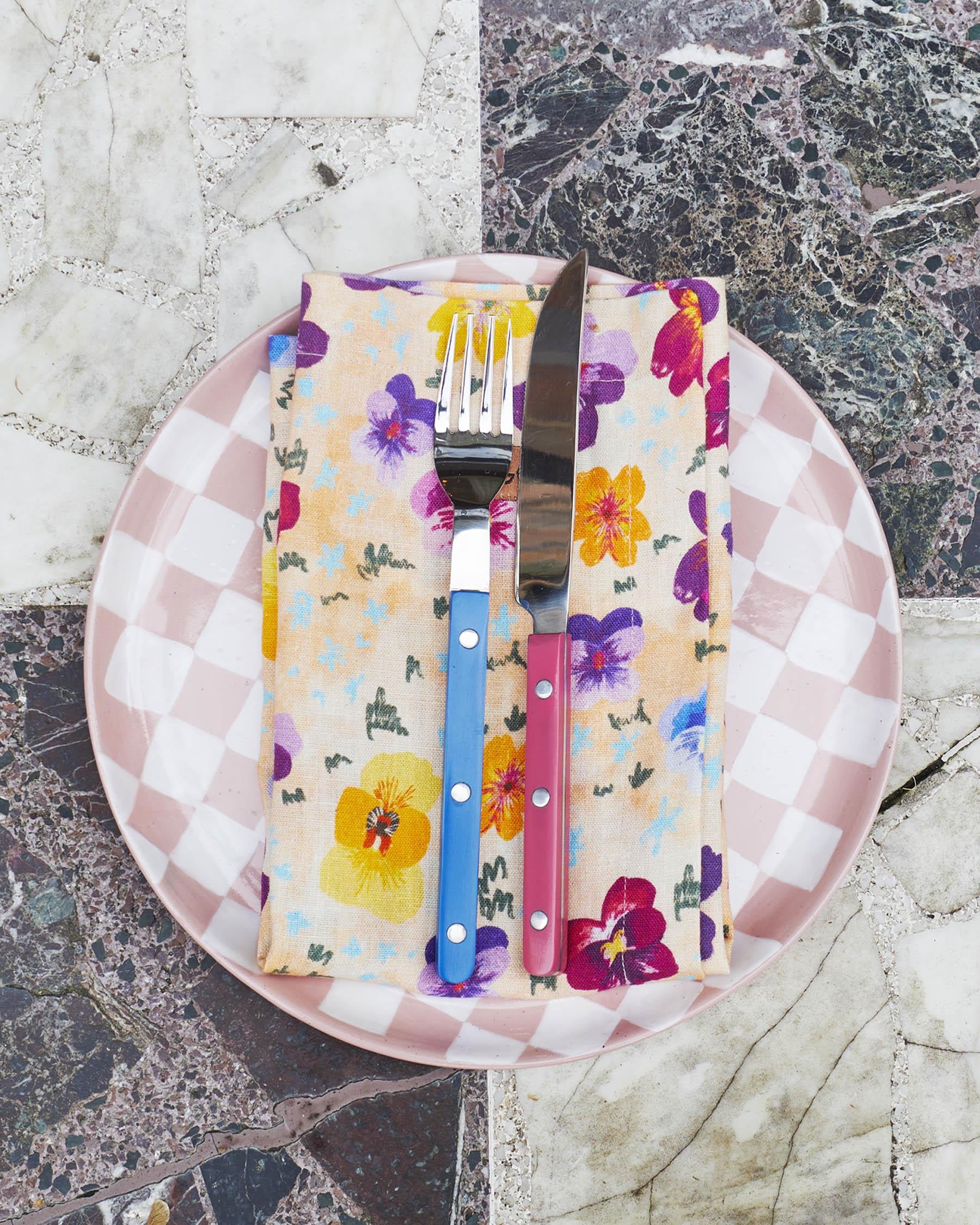 KIP & CO - LINEN 4P NAPKIN SET - PANSY