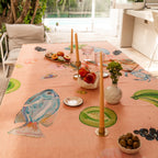WANDERING FOLK - ANNIE EVERINGHAM TABLECLOTH - PASTEL SEA
