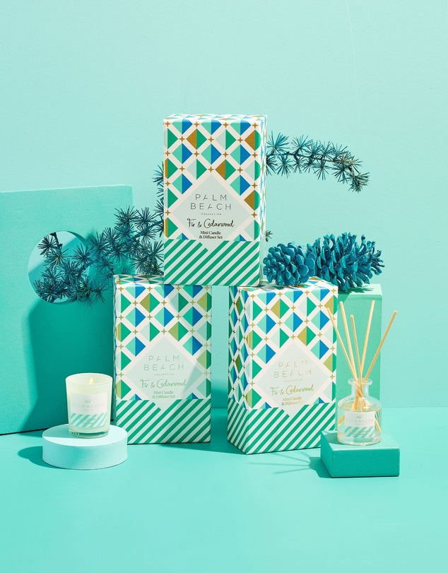 PALM BEACH COLLECTION - MINI CANDLE & DIFFUSER GIFT PACK - FIR & CEDARWOOD