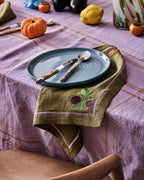KIP & CO - EMBROIDERED LINEN 4P NAPKIN SET - AUTUMN FRUITS