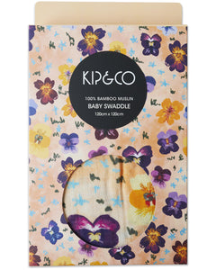 KIP & CO - BAMBOO SWADDLE - PANSY