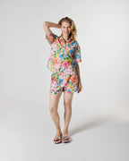 KIP & CO - ADULT ORGANIC COTTON SHORT SLEEVE SHIRT & SHORT PYJAMA SET - ALFRESCO