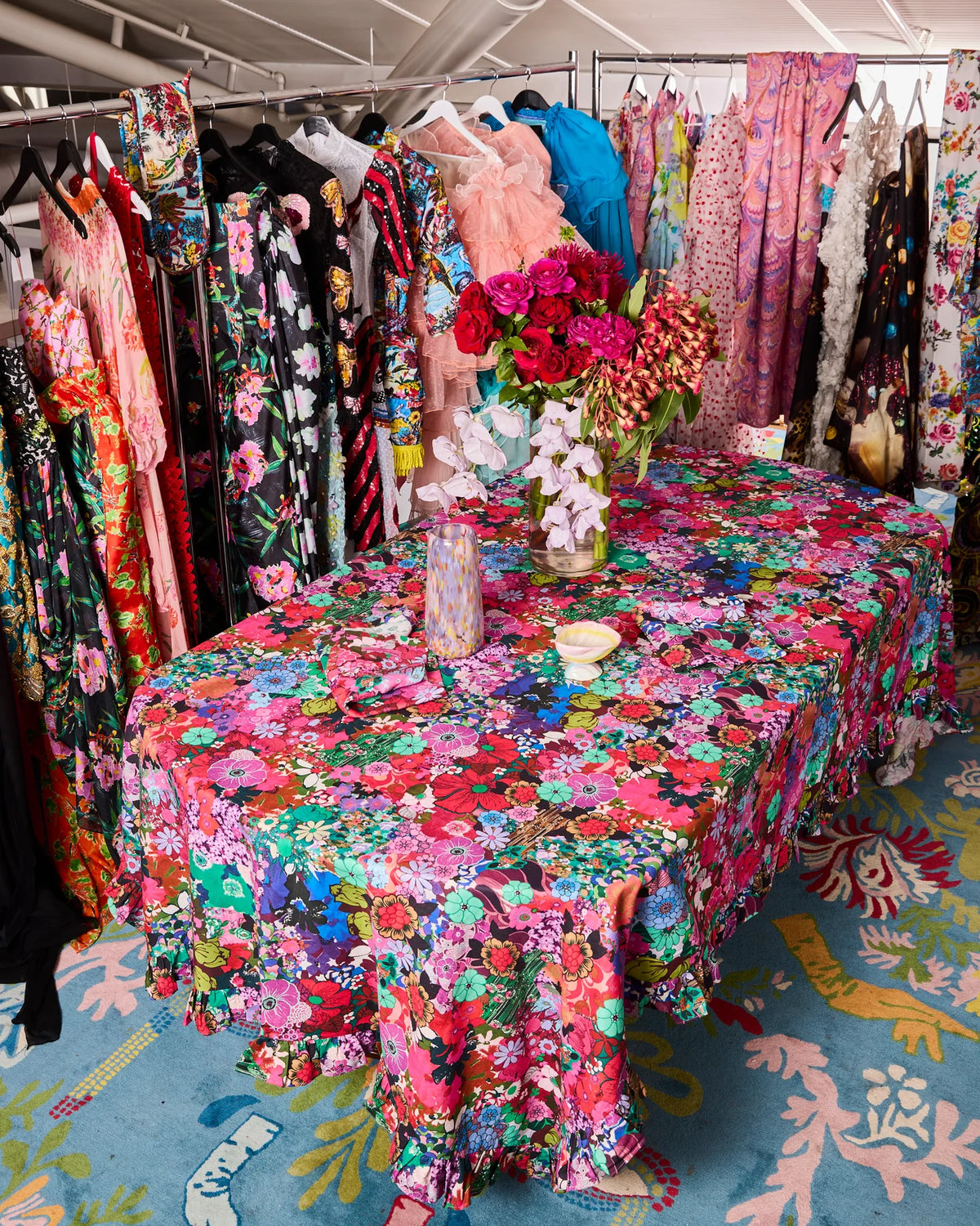 KIP & CO X ROMANCE WAS BORN - TABLECLOTH - FLOWER POWER PINK