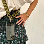 SALTY SAFARI - SANTORINI CROSS BODY PHONE STRAP - CHUNKY CHAIN OLIVE