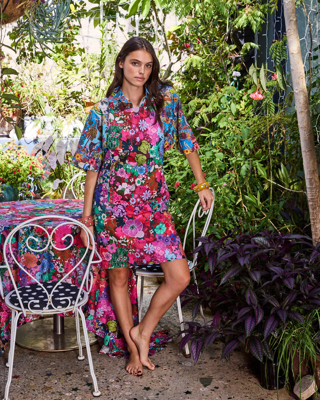 KIP & CO X ROMANCE WAS BORN - APRON - FLOWER POWER PINK