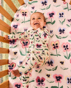 KIP & CO - ORGANIC COTTON LONG SLEEVE ZIP ROMPER - PRETTY PANSY
