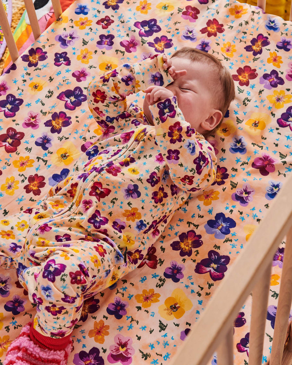 KIP & CO - ORGANIC LONG SLEEVE ZIP ROMPER - PANSY
