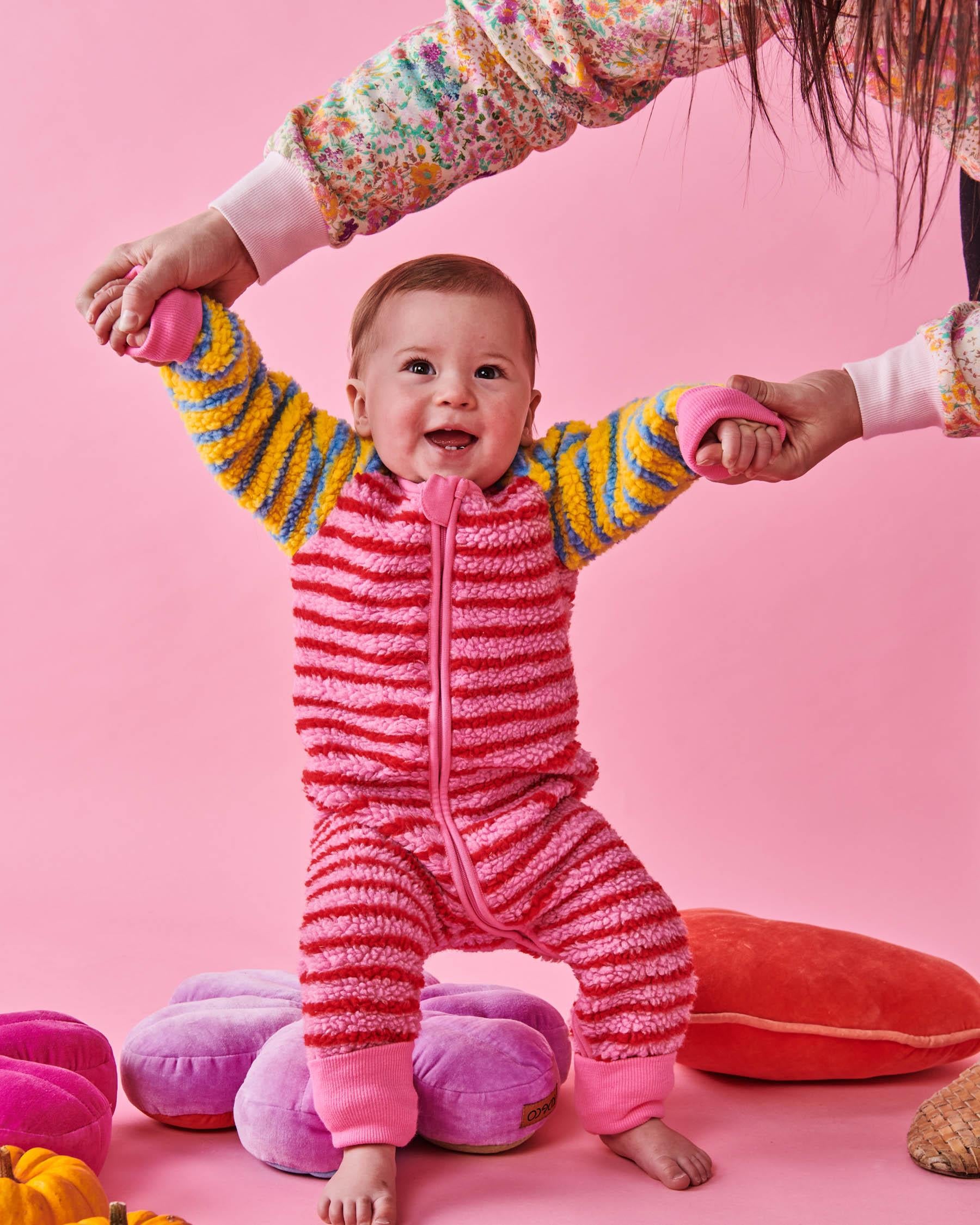 KIP & CO - SHERPA LONG SLEEVE ZIP ROMPER - HUBBA BUBBA