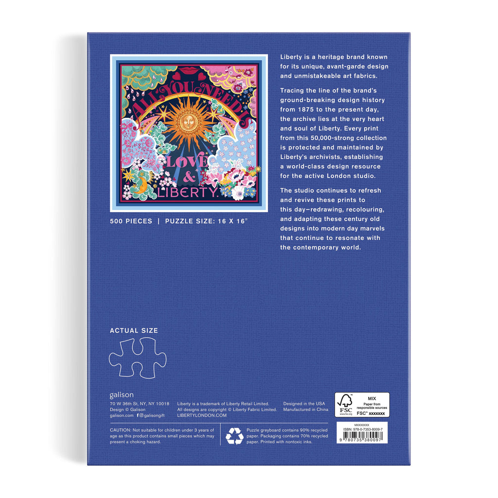 LIBERTY ALL YOU NEED IS LOVE AND LIBERTY 500  PIECE BOOK PUZZLE