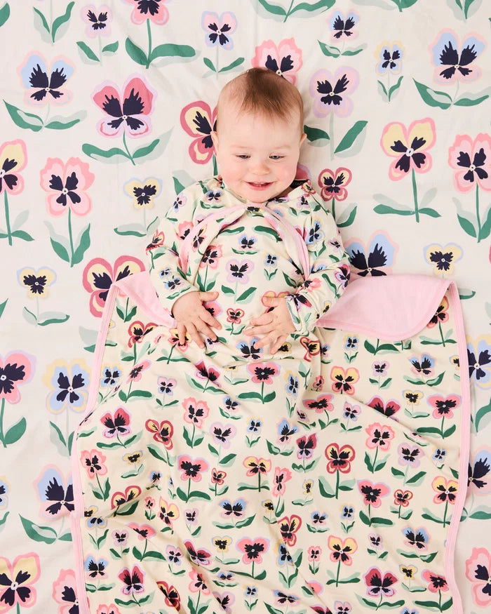 KIP & CO - ORGANIC COTTON SNUGGLE BLANKET - PRETTY PANSY