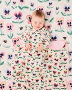 KIP & CO - ORGANIC COTTON SNUGGLE BLANKET - PRETTY PANSY