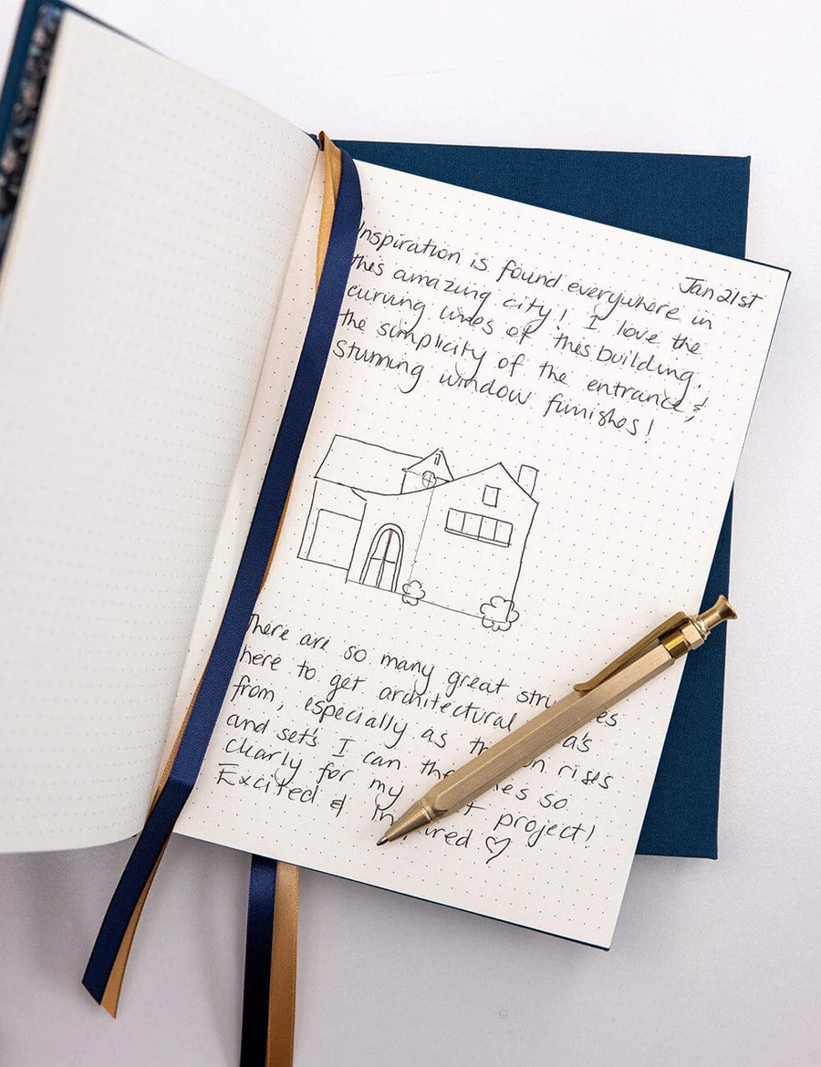 BESPOKE LETTERPRESS - LINEN BOUND JOURNAL - NAVY