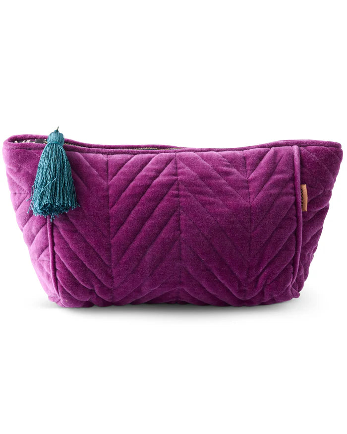 KIP & CO - VELVET TOILETRY BAG - WILD GRAPE