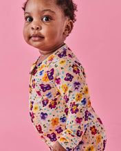 Load image into Gallery viewer, KIP &amp; CO - ORGANIC LONG SLEEVE ZIP ROMPER - PANSY
