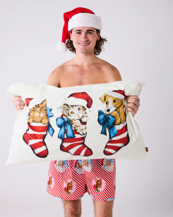 KIP & CO - FESTIVE FUR BABIES ORGANIC PILLOWCASE