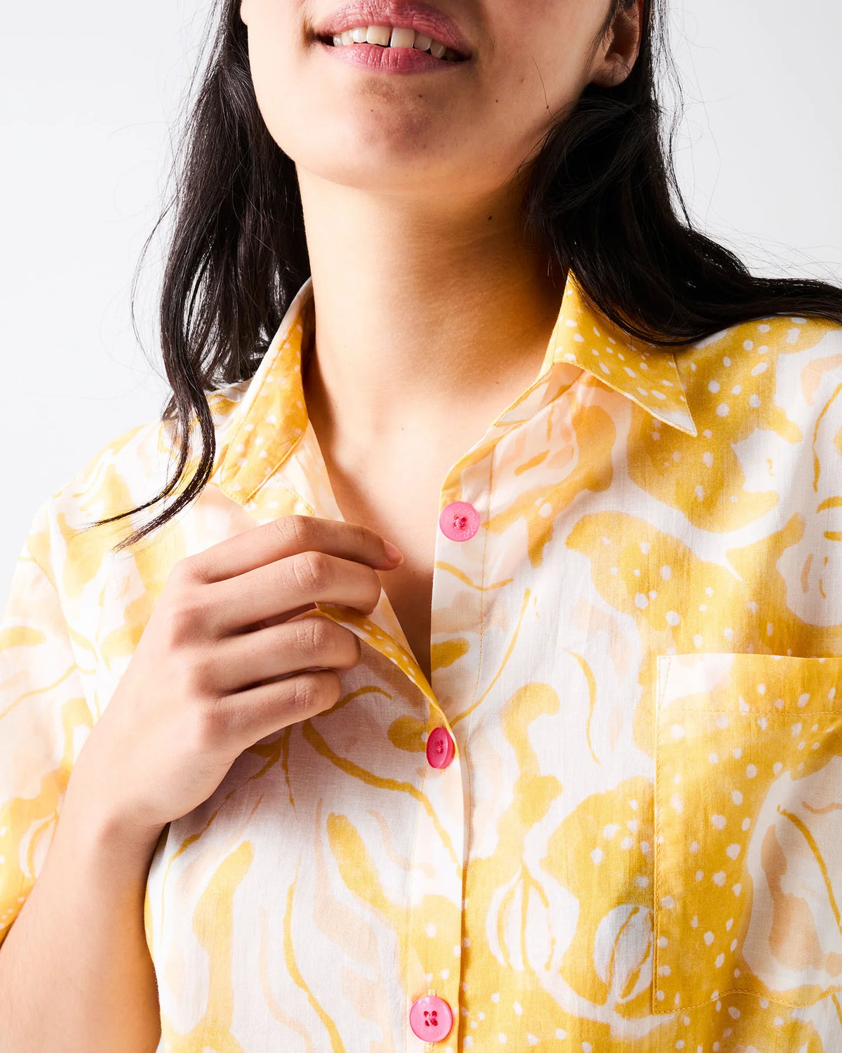 KIP & CO X ANNA SPIRO - ADULT ORGANIC COTTON SHORT SLEEVE SHIRT & PANT PYJAMA SET - ELSTERNWIG FIG
