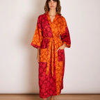 BONNIE & NEIL - FLANNEL FLOWER ROBE - CERISE TAN